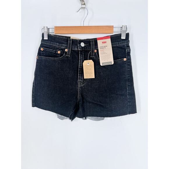 NWT Levi’s Frayed Hem High Rise Shorts in Lunar Black Size 27 - Picture 4 of 4